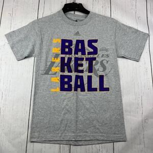 Los Angeles Lakers Nba Small Basketball T-Shirt Gray Men New
